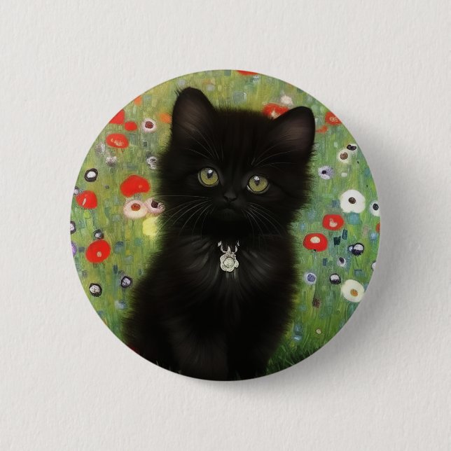 Gustav Klimt Kitten Knapp (Framsida)