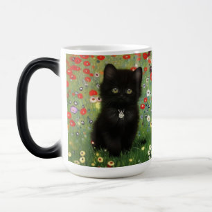 Gustav Klimt Kitten Magisk Mugg