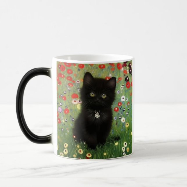 Gustav Klimt Kitten Magisk Mugg (Vänster)