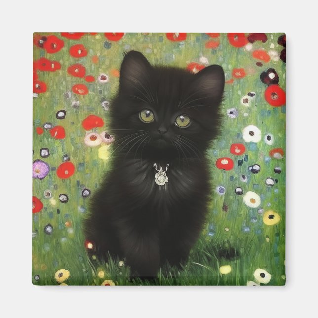 Gustav Klimt Kitten Magnet (Framsidan)