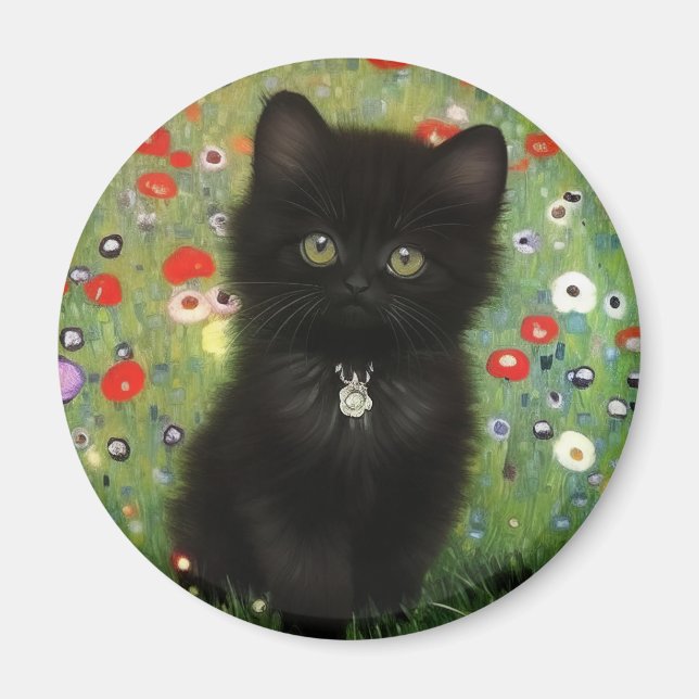 Gustav Klimt Kitten Magnet (Framsidan)