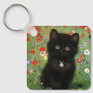 Gustav Klimt Kitten Nyckelring