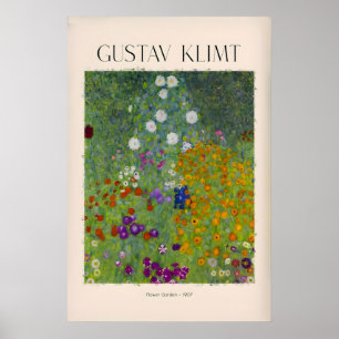 Gustav Klimt konsttryck - Blomsterträdgård Affisch