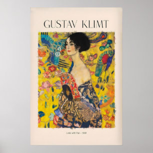 Gustav Klimt konsttryck - Dam med fläkt918 Poster