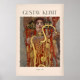 Gustav Klimt konsttryck - Hygieia907 - Guldåldern Poster
