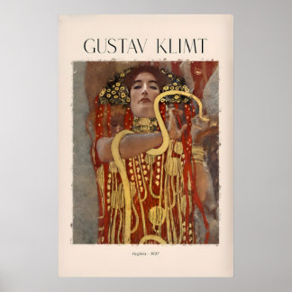 Gustav Klimt konsttryck - Hygieia907 - Guldåldern Poster