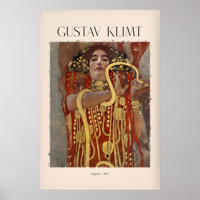 Gustav Klimt konsttryck - Hygieia907 - Guldåldern Poster (Framsidan)
