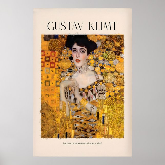 Gustav Klimt konsttryck - Porträtt av Adele Poster (Framsidan)