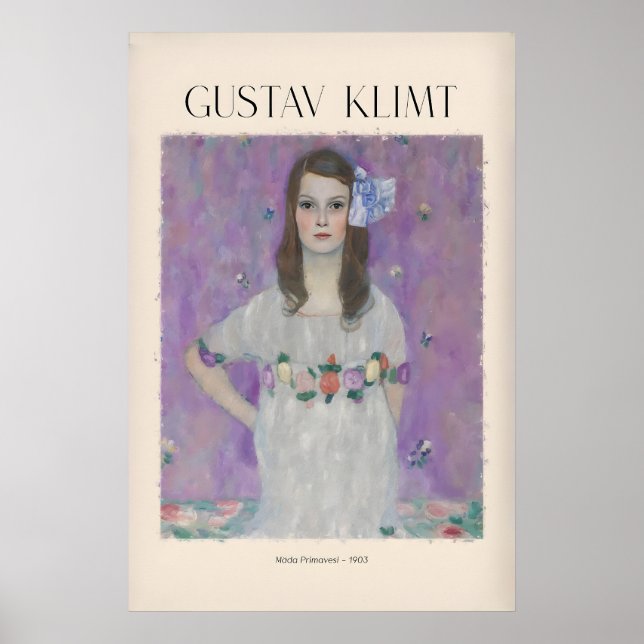 Gustav Klimt konsttryck - Porträtt av Mäda Primave Poster (Framsidan)