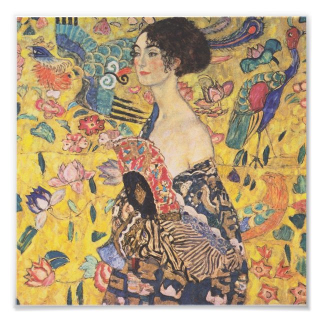 Gustav Klimt - Kvinna med fläkt Fototryck (Framsidan)