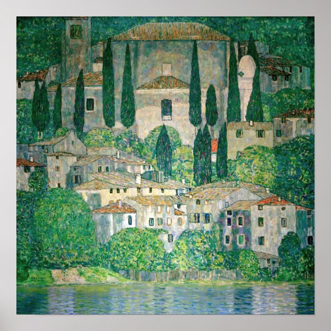 Gustav Klimt - Kyrka i Cassone Poster (Framsidan)