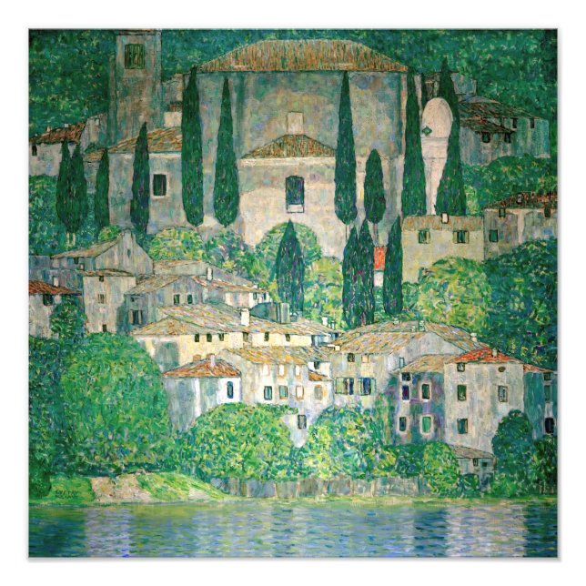 Gustav Klimt - Kyrka i Kassone Fototryck (Framsidan)