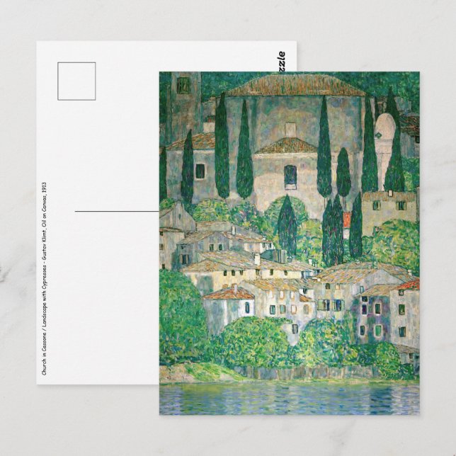 Gustav Klimt - Kyrka i Kassone Vykort (Fram/baksida)