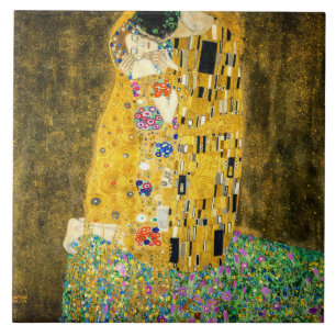 Gustav Klimt Kyss / Alla hjärtans dag romantisk ko Kakelplatta