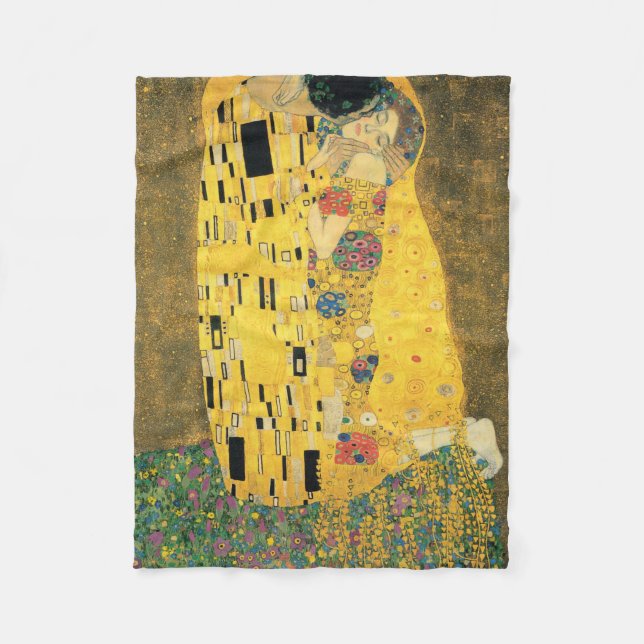GUSTAV KLIMT - kyssen 1907 Fleecefilt (Framsidan)