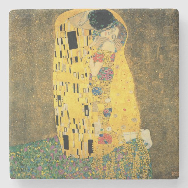 GUSTAV KLIMT - Kyssen 1907 Stenunderlägg (Framsidan)