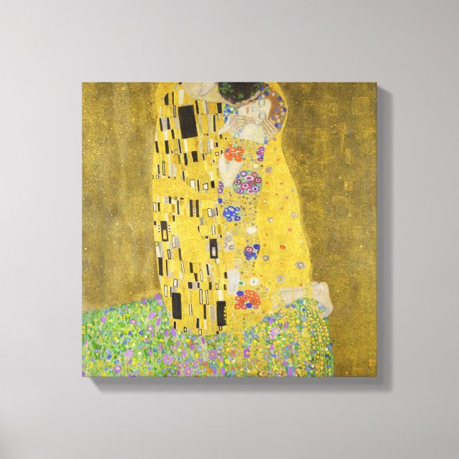 Gustav Klimt - Kyssen Canvastryck (Framsida)