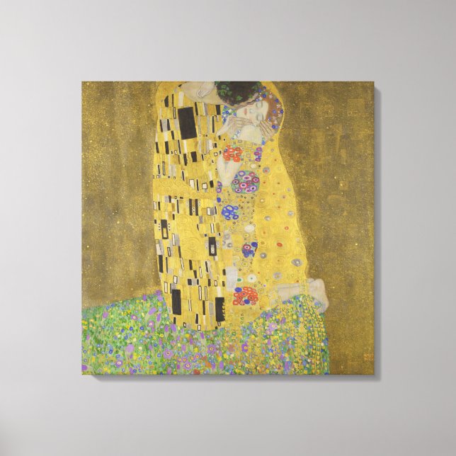 Gustav Klimt Kyssen Canvastryck (Framsida)