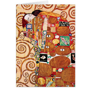 Gustav Klimt - Kyssen - Finsk Konst-målning Hälsningskort