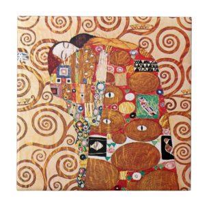 Gustav Klimt - Kyssen - Finsk Konst-målning Kakelplatta