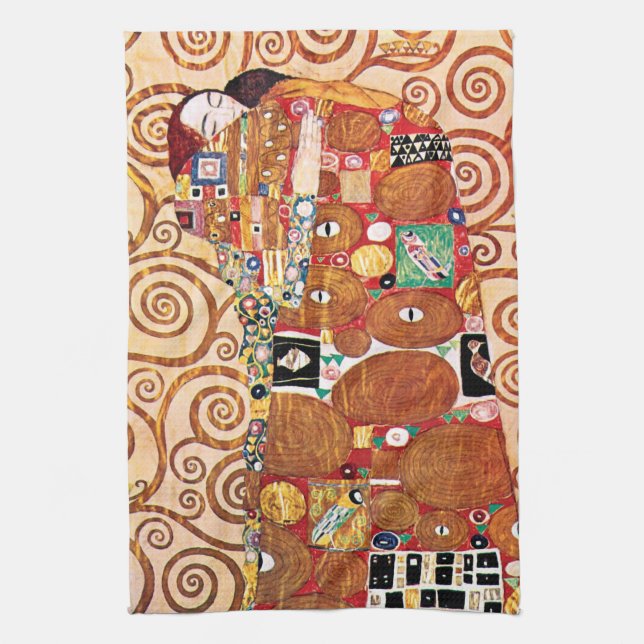Gustav Klimt - Kyssen - Finsk Konst-målning Kökshandduk (Vertikal)