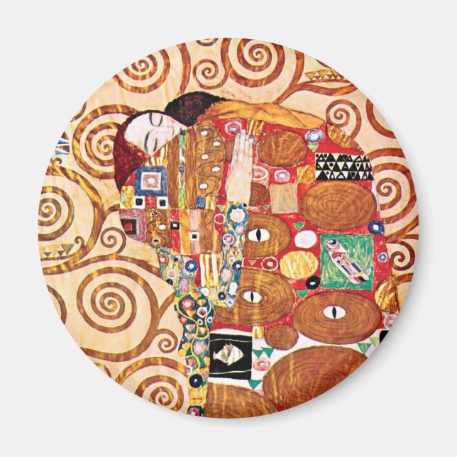 Gustav Klimt - Kyssen - Finsk Konst-målning Magnet (Framsidan)