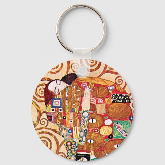 Gustav Klimt - Kyssen - Finsk Konst-målning Nyckelring (Framsida)