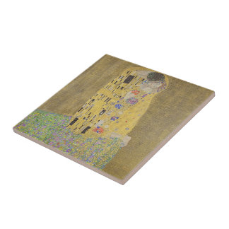 Gustav Klimt Kyssen Fint Keramiskt Kakel