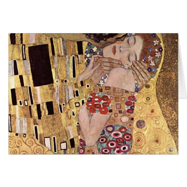 Gustav Klimt ~ kyssen Hälsningskort (Framsidan Horizontal)