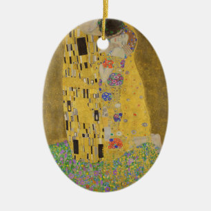 Gustav Klimt "kyssen ", Julgransprydnad Keramik