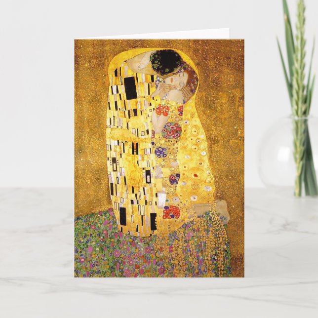 Gustav Klimt "kyssen ", Kort (Framsida)