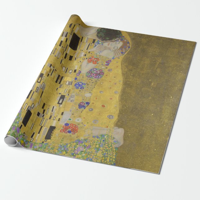 Gustav Klimt Kyssen Presentpapper (Utrullad)