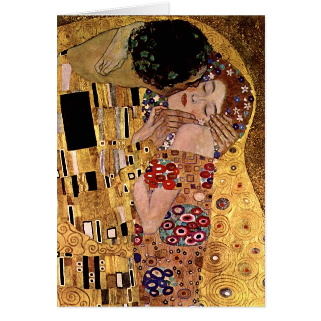 Gustav Klimt: Kyssen (specificera), Hälsningskort (Framsidan)