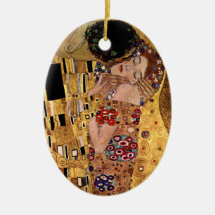 Gustav Klimt: Kyssen (specificera), Julgransprydnad Keramik