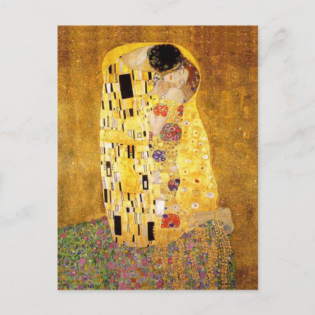 Gustav Klimt "kyssen ", Vykort (Framsida)