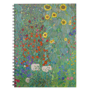 Gustav Klimt - Land Garden med solblommor Anteckningsbok