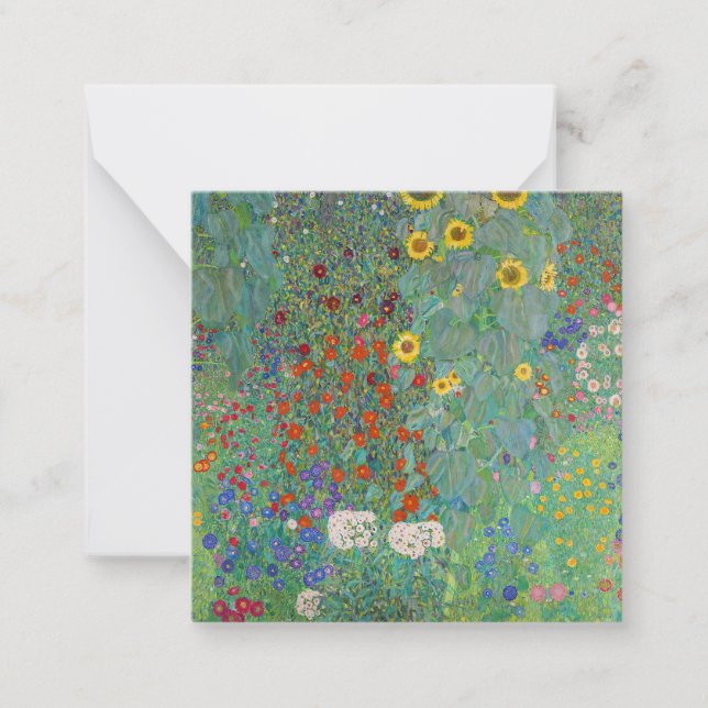 Gustav Klimt - Land Garden med solblommor Anteckningskort (Framsida)