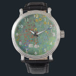 Gustav Klimt - Land Garden med solblommor Armbandsur<br><div class="desc">Land Garden med solblommor/lantgårdsträdgård med solblommor - Gustav Klimt 1905-1906</div>