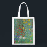 Gustav Klimt - Land Garden med solblommor Återanvändbar Påse<br><div class="desc">Land Garden med solblommor/lantgårdsträdgård med solblommor - Gustav Klimt 1905-1906</div>
