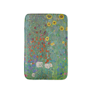 Gustav Klimt - Land Garden med solblommor Badrumsmatta