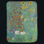 Gustav Klimt - Land Garden med solblommor Bebisfilt<br><div class="desc">Land Garden med solblommor/lantgårdsträdgård med solblommor - Gustav Klimt 1905-1906</div>