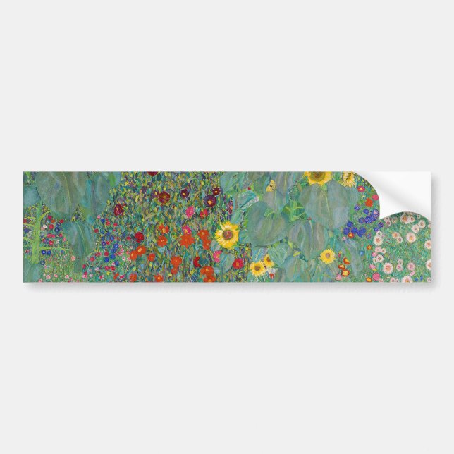 Gustav Klimt - Land Garden med solblommor Bildekal (Framsidan)