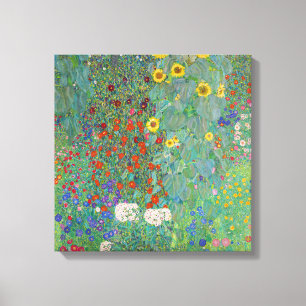 Gustav Klimt - Land Garden med solblommor Canvastryck