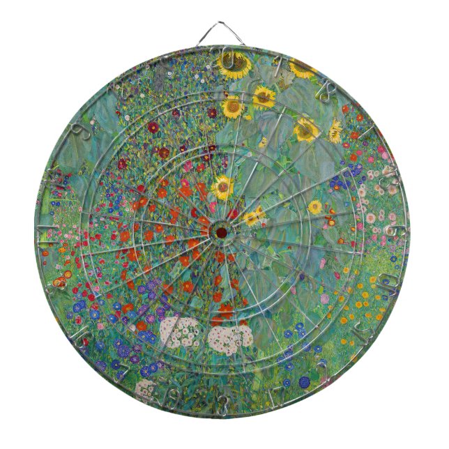 Gustav Klimt - Land Garden med solblommor Darttavla (Framsidan)