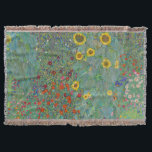 Gustav Klimt - Land Garden med solblommor Filt<br><div class="desc">Land Garden med solblommor/lantgårdsträdgård med solblommor - Gustav Klimt 1905-1906</div>