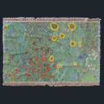 Gustav Klimt - Land Garden med solblommor Filt<br><div class="desc">Land Garden med solblommor/lantgårdsträdgård med solblommor - Gustav Klimt 1905-1906</div>