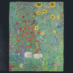 Gustav Klimt - Land Garden med solblommor Fleecefilt<br><div class="desc">Land Garden med solblommor/lantgårdsträdgård med solblommor - Gustav Klimt 1905-1906</div>