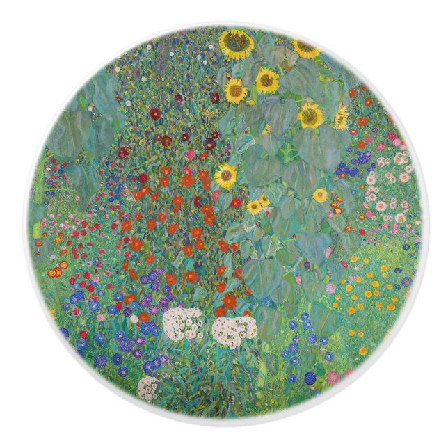 Gustav Klimt - Land Garden med solblommor Knopp (Framsidan)