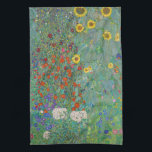 Gustav Klimt - Land Garden med solblommor Kökshandduk<br><div class="desc">Land Garden med solblommor/lantgårdsträdgård med solblommor - Gustav Klimt 1905-1906</div>