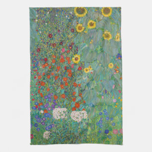 Gustav Klimt - Land Garden med solblommor Kökshandduk